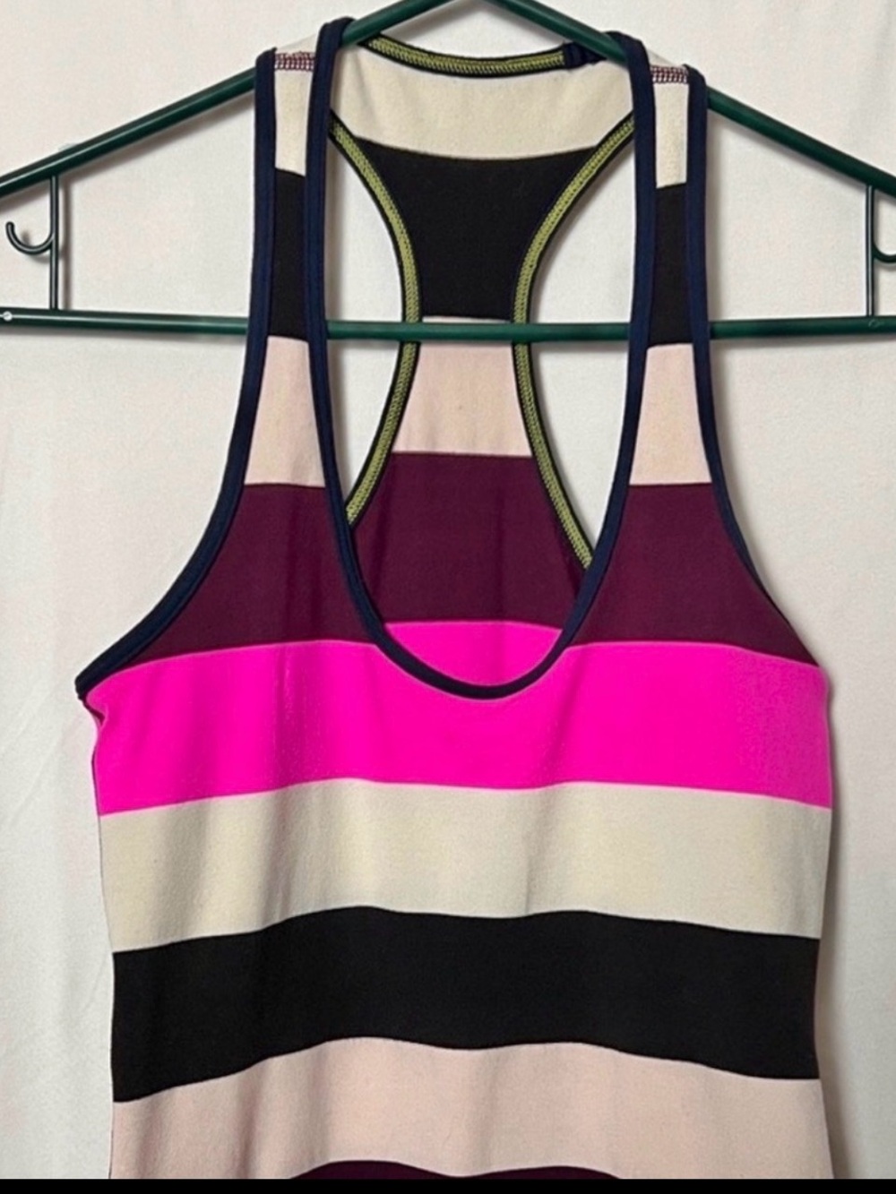 Lululemon Cool Racerback Pow Stripe Raspberry Glo Light / Inkwell Size 2 - Picture 4 of 6